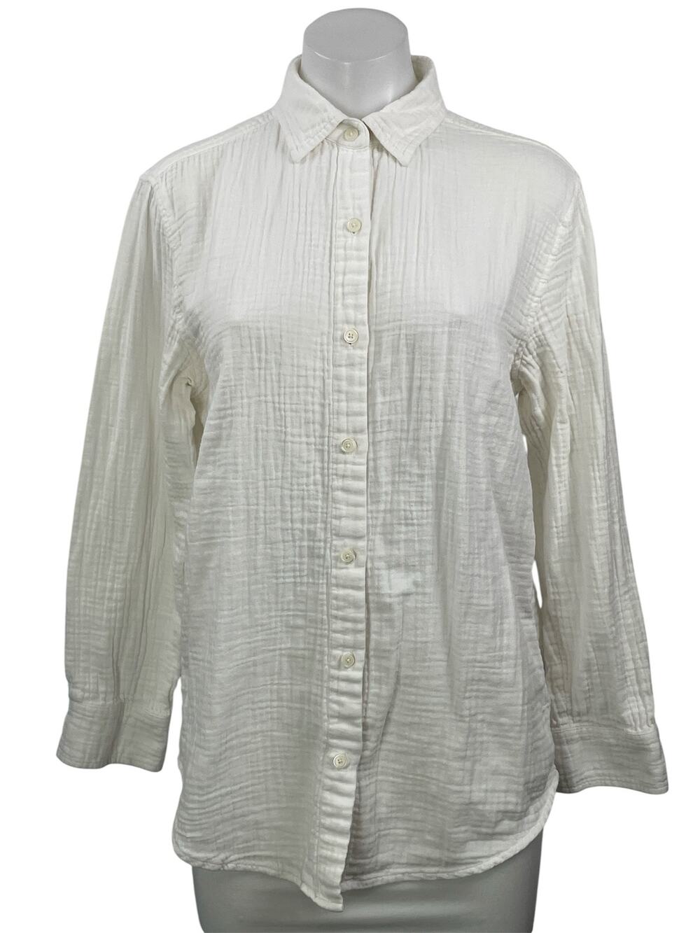 Aritzia Wilfred Free Women's White 100% Cotton Long Sleeve Button Down Shirt XS